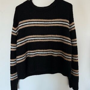 H&M Black and Tan Striped Sweater